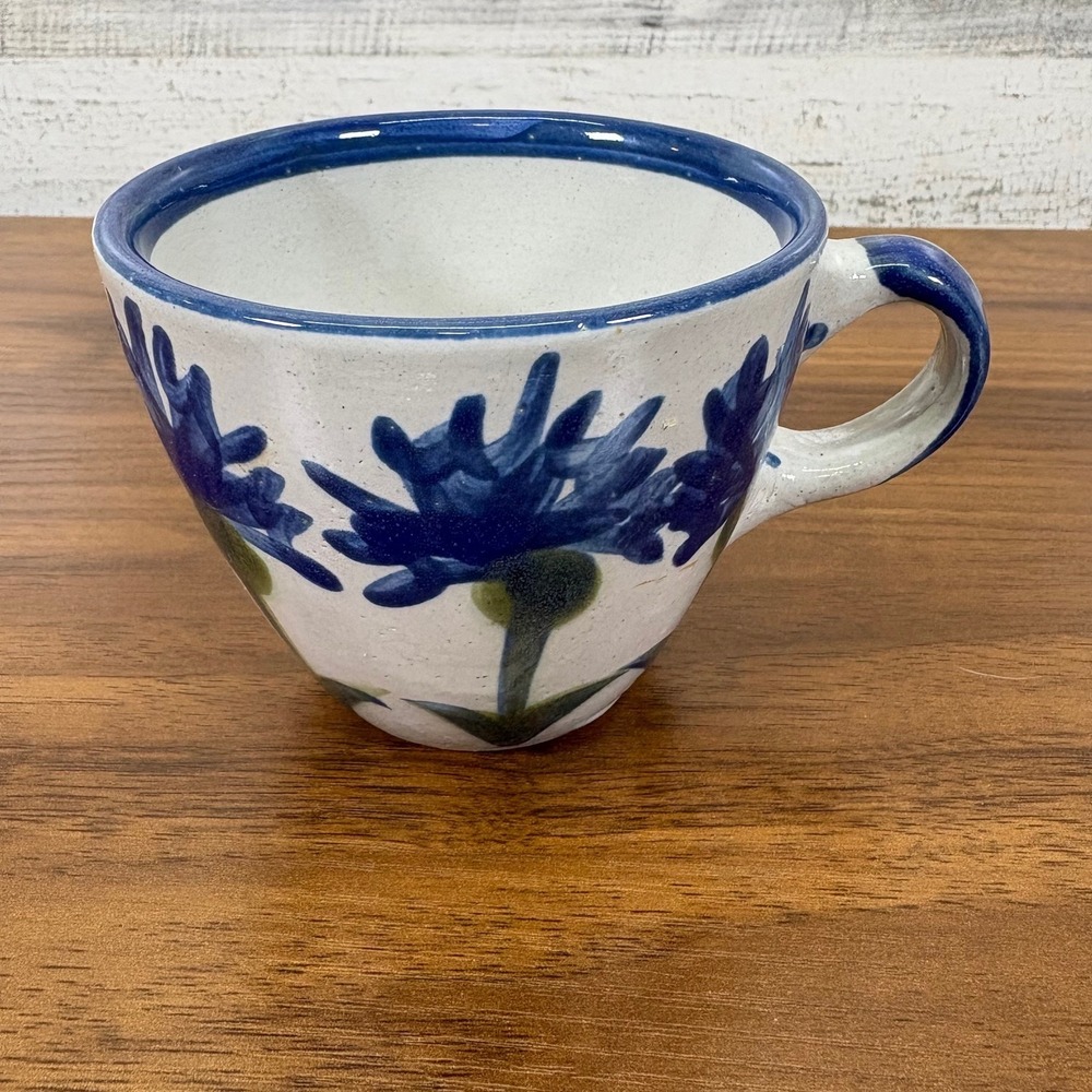 Louisville Stoneware Cornflower Tea Cup and Saucer Hand Painted - Picture 4 of 10